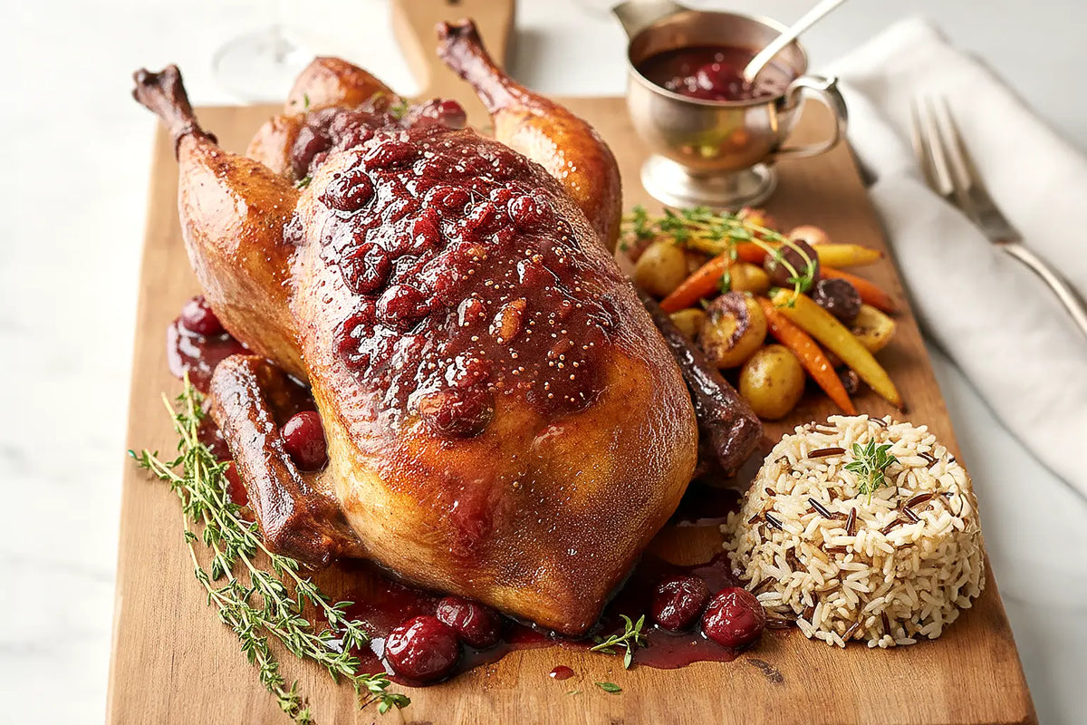 Roasted Duck with Cherry Fig Port Glaze