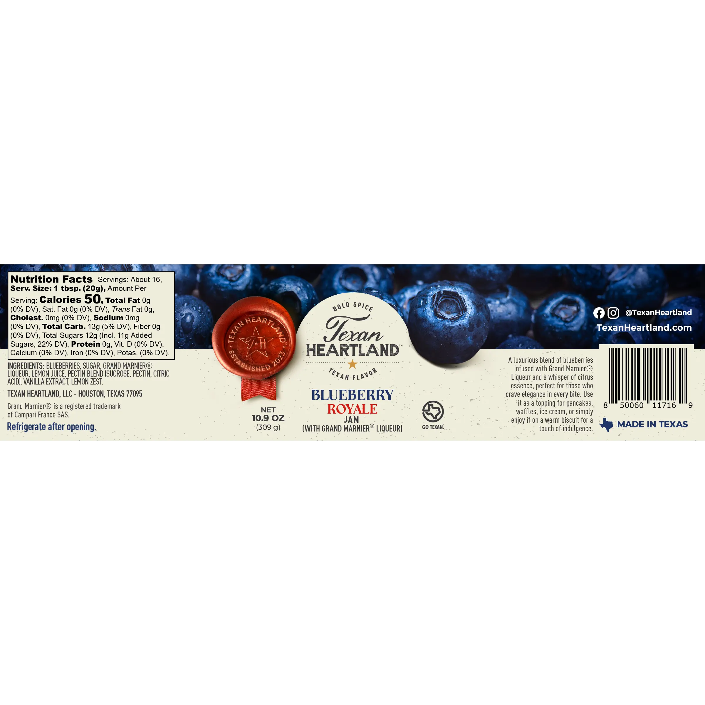 Blueberry Royale Jam Texan Heartland