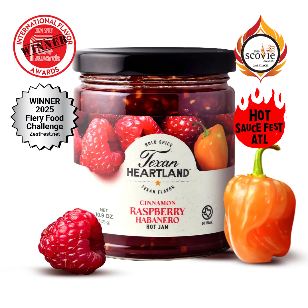 Cinnamon Raspberry Habanero Hot Jam Texan Heartland