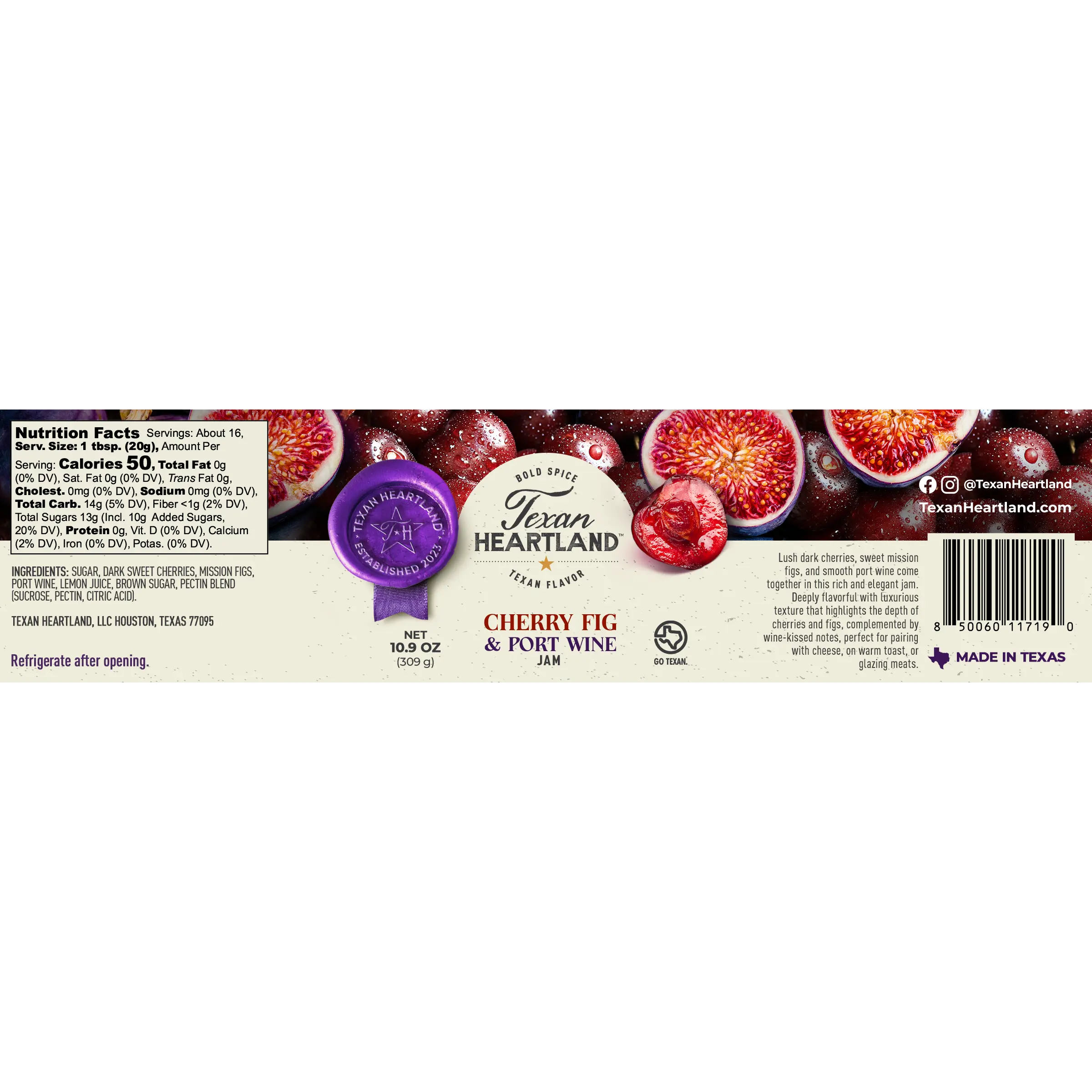 Cherry Fig & Port Wine Jam Texan Heartland