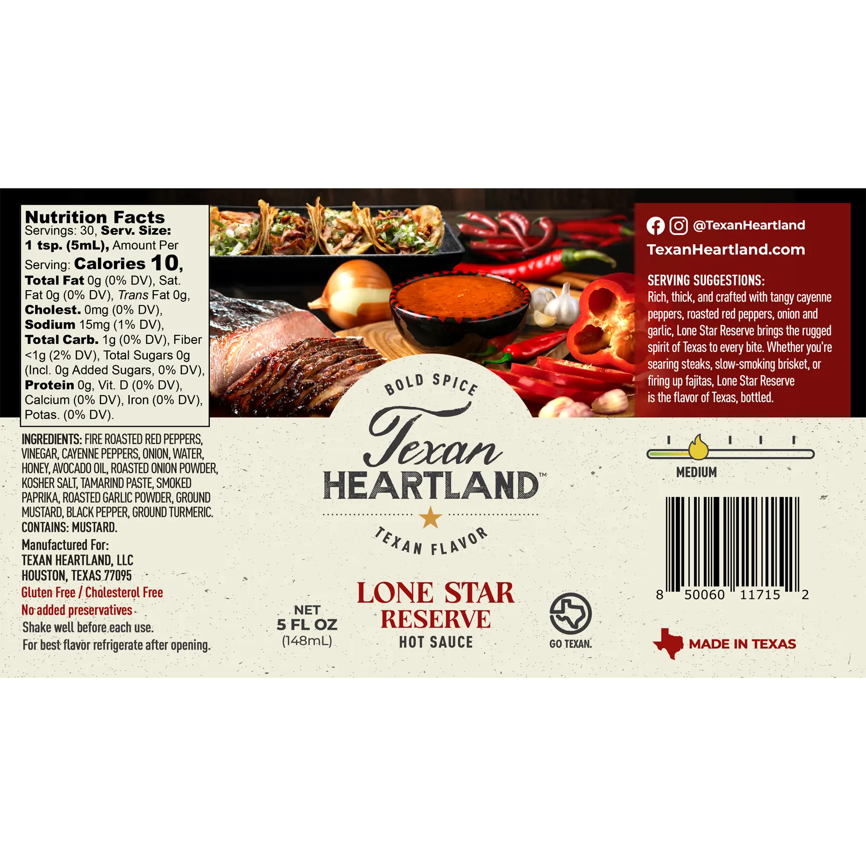 Lone Star Reserve Hot Sauce Texan Heartland