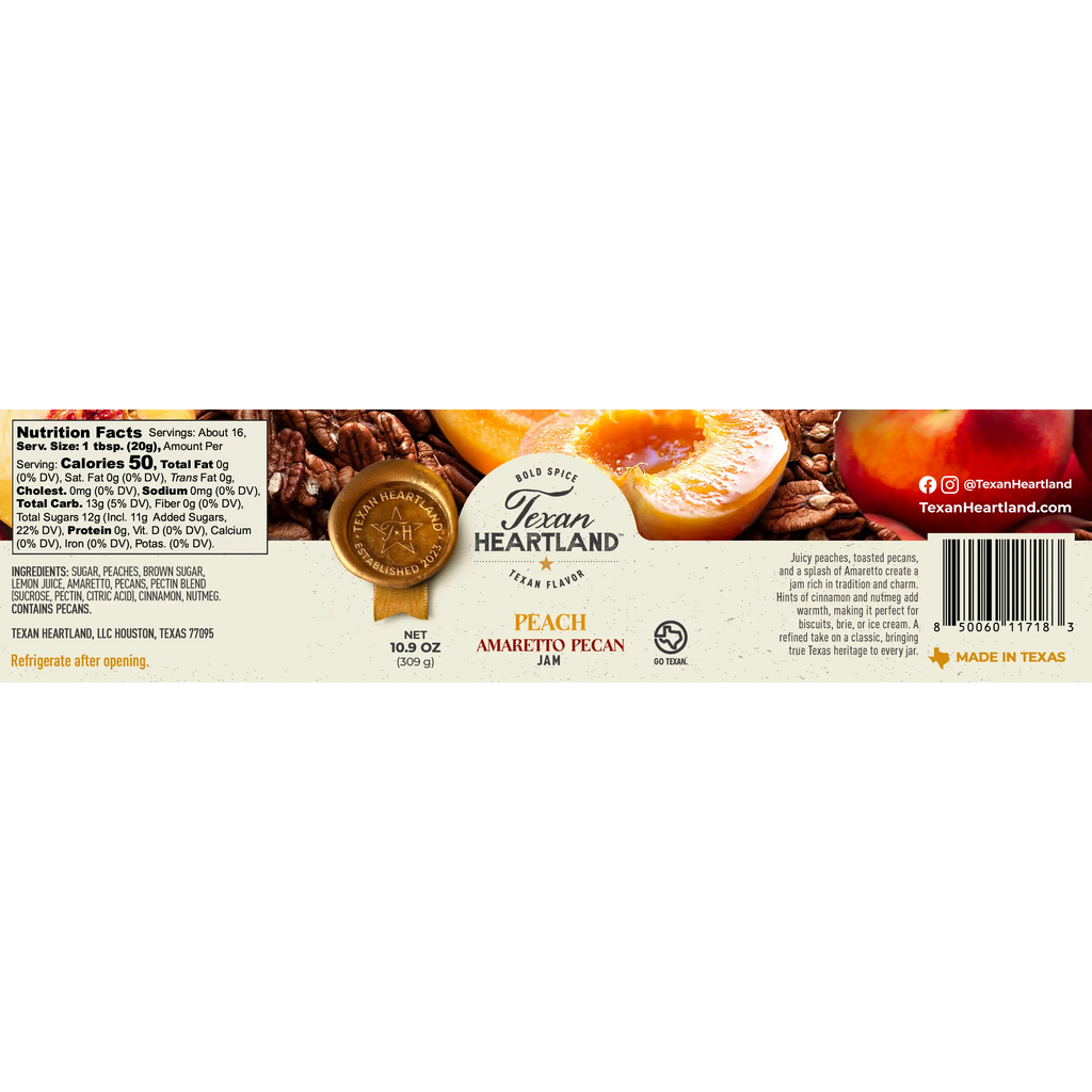 Peach Amaretto Pecan Jam Texan Heartland