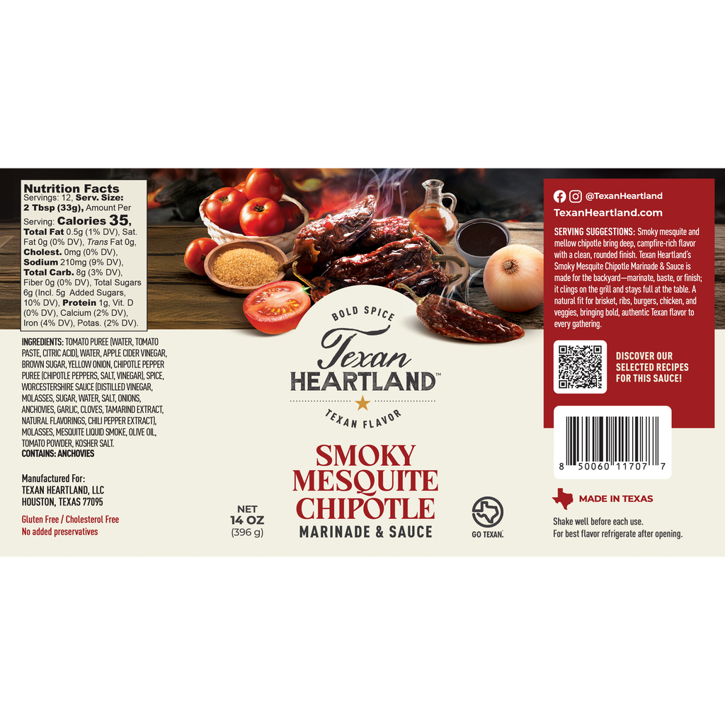 Smoky Mesquite Chipotle Marinade and Sauce Label