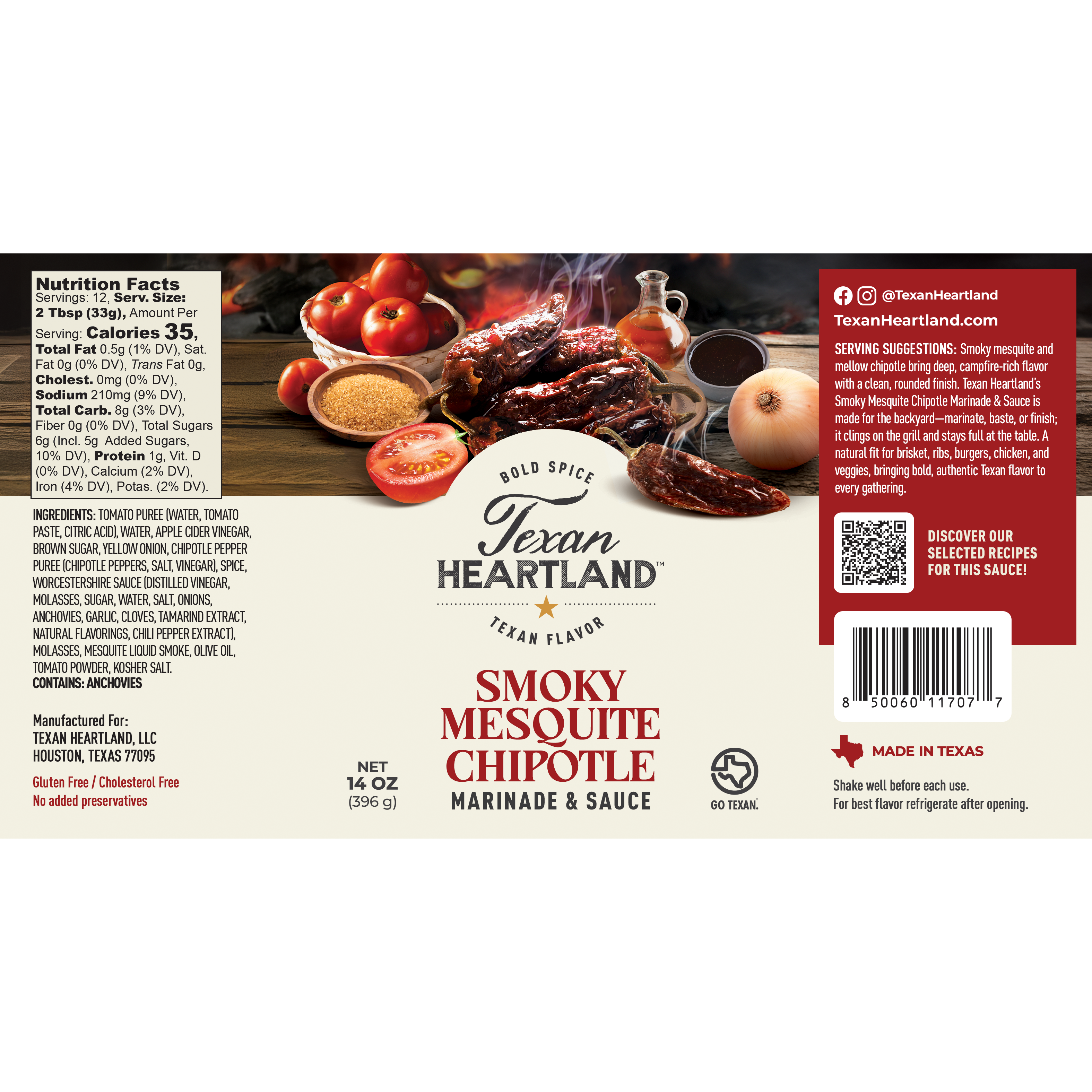 Smoky Mesquite Chipotle Marinade and Sauce Label