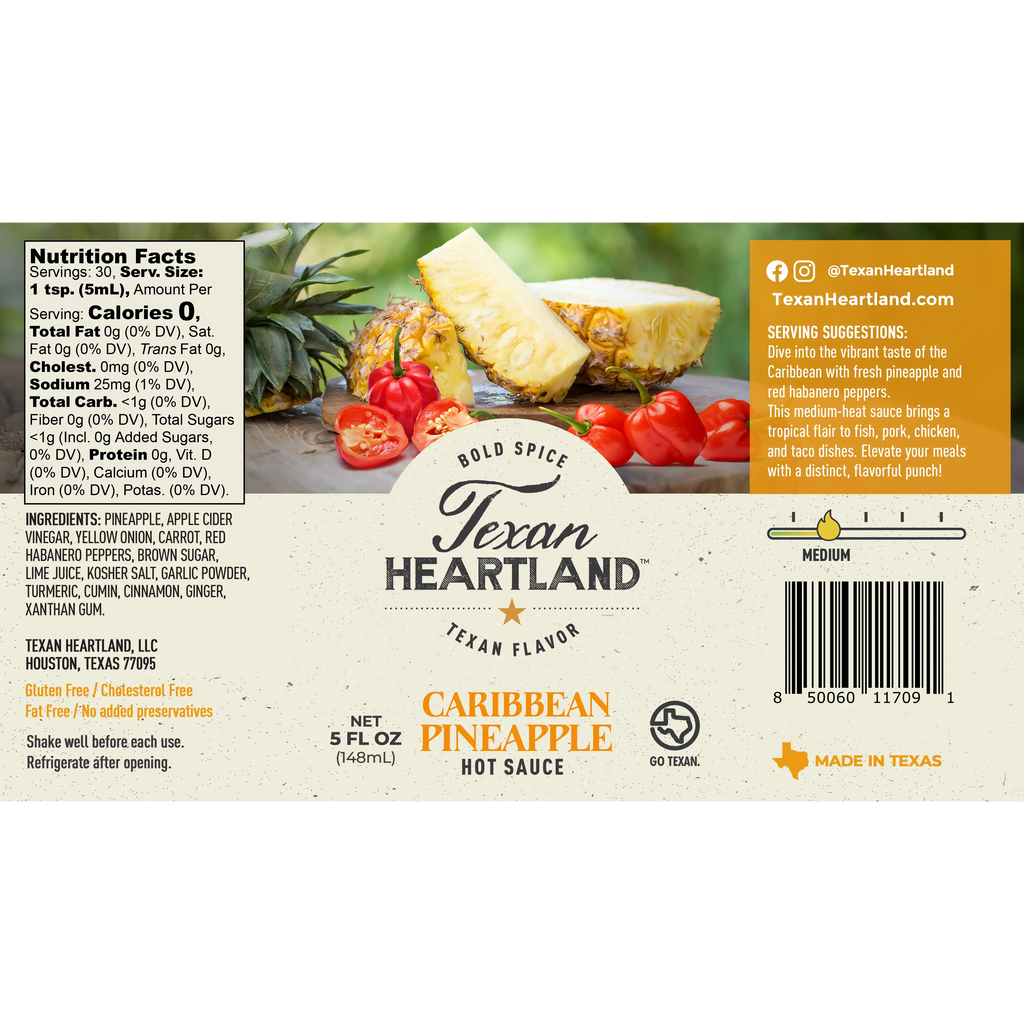 Caribbean Pineapple Hot Sauce Texan Heartland
