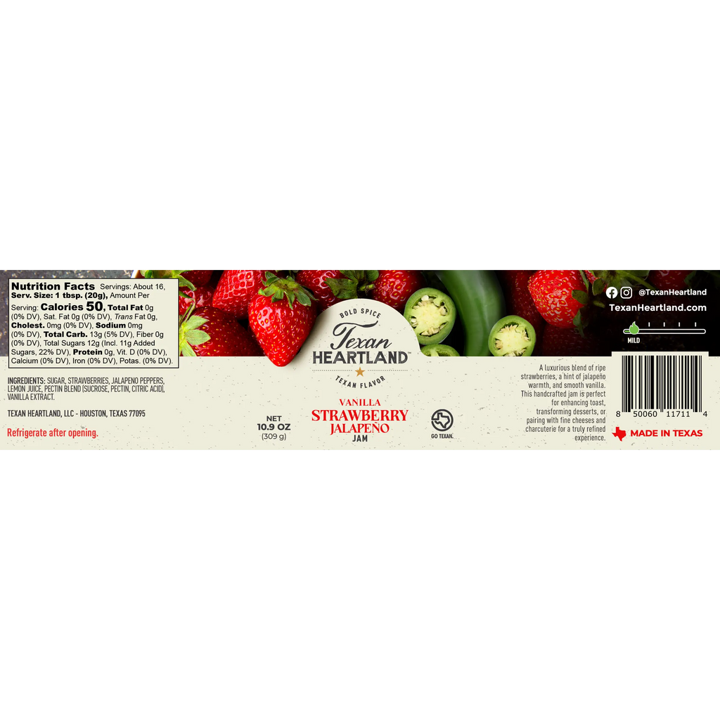 Vanilla Strawberry Jalapeno Jam Texan Heartland