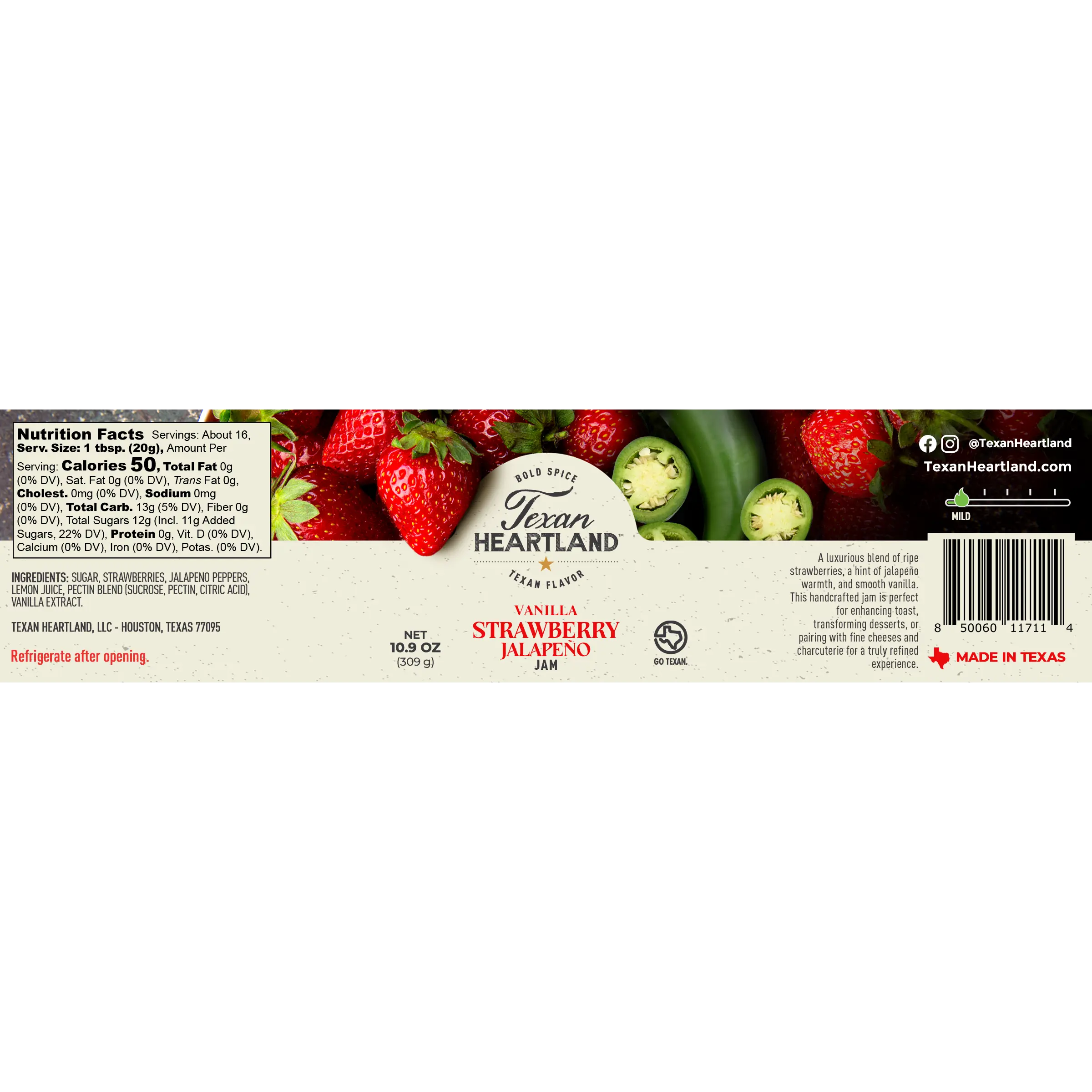 Vanilla Strawberry Jalapeno Jam Texan Heartland